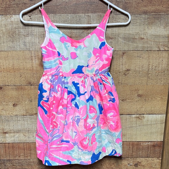 Bundle Lilly Pulitzer Pink and Blue Floral Kids Dress-set of 2 - Picture 3 of 15